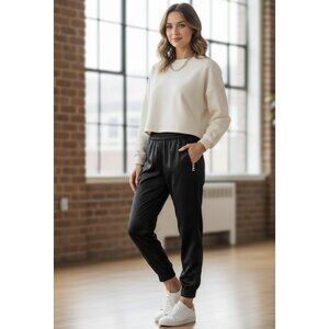 RUDSAK Oliana Black Satin Jogger Pants Mob Wives Baddie Quiet Luxury - Size S